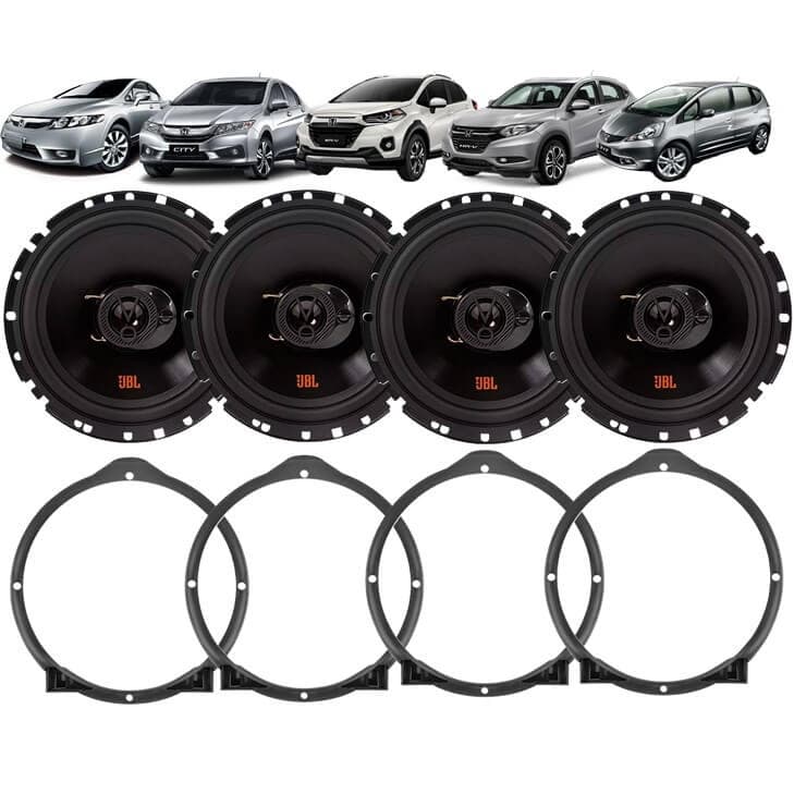 Kit 4 Alto Falante Jbl Civic City New Fit Hrv Crv Wrv + Aros