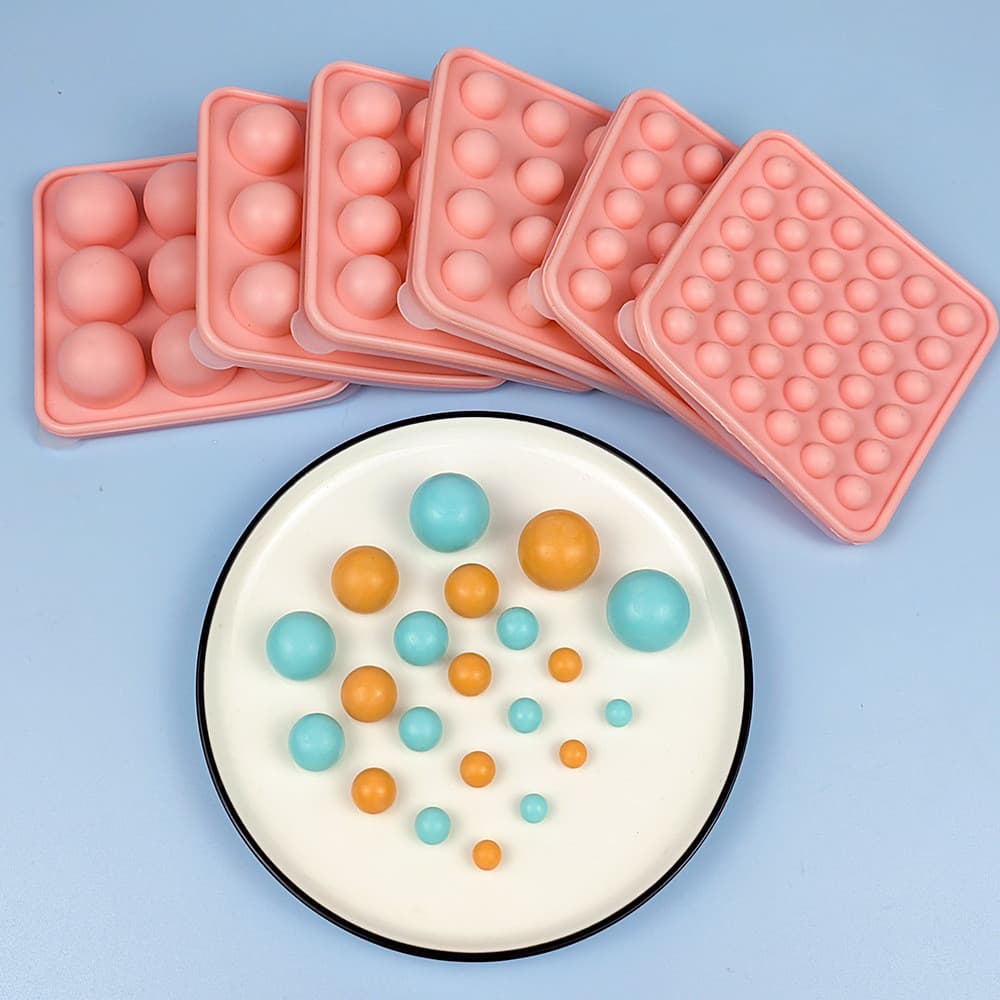 Molde de cubo de gelo de bola de Silicone Mooncake fluindo coração recheio molde de Silicone de feijão de Chocolate com