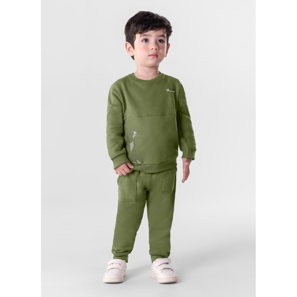 Conjunto moletom infantil menino Bordado