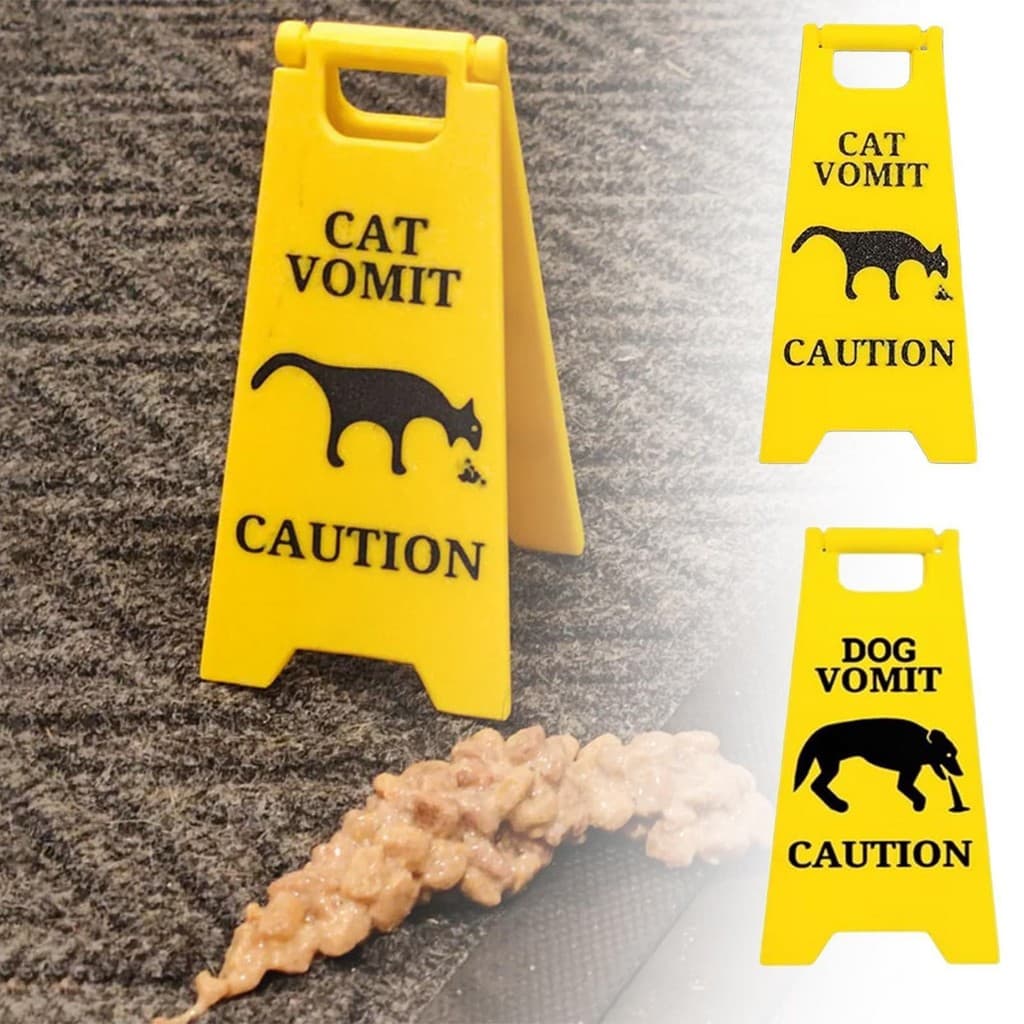 Novidade Sinal De Vômito Para Animais De Estimação 4 Polegada Gato Cão Aviso 3D-Impresso Cuidado Quintal Placa De Férias