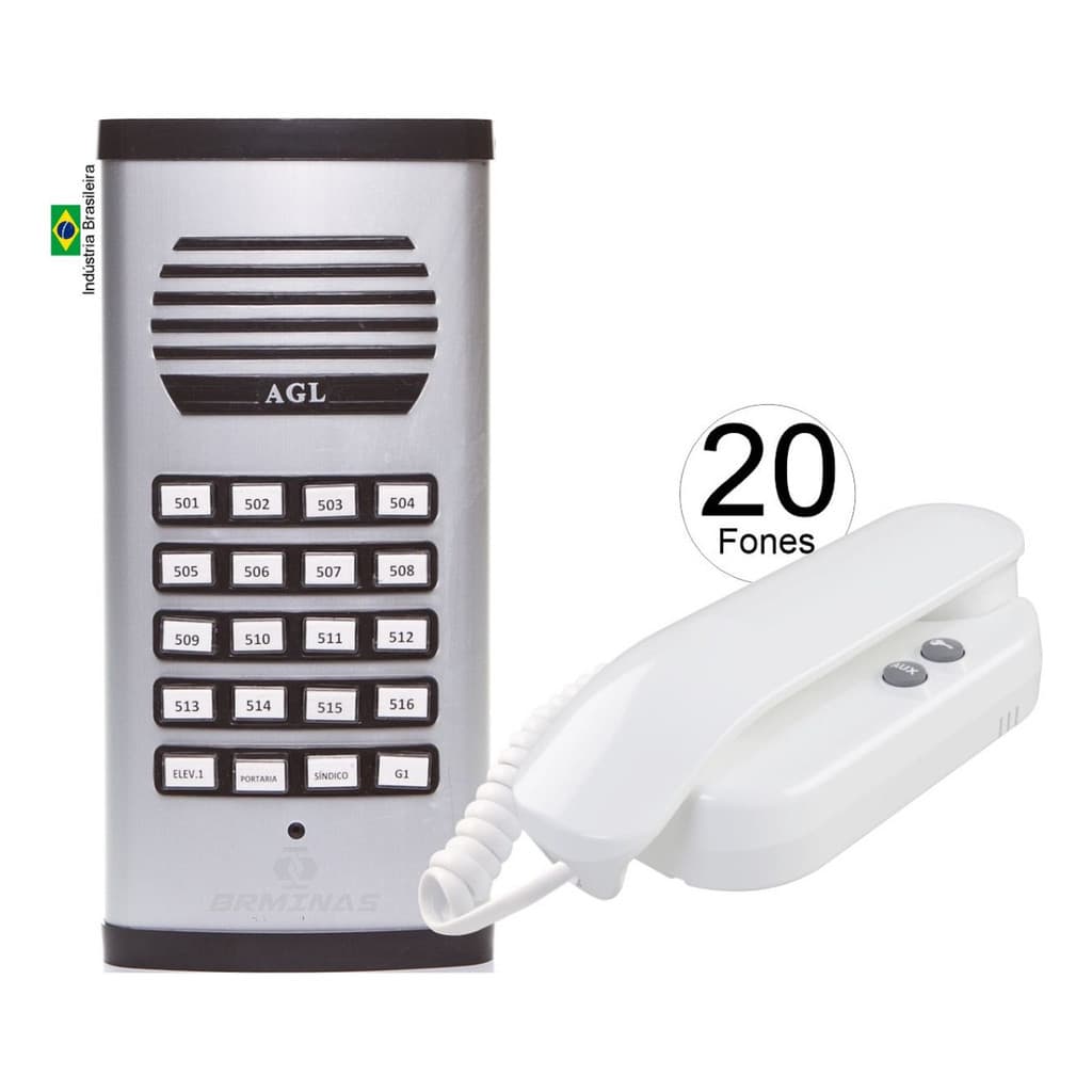 Interfone Predial Coletivo Agl 20 Pts + 20 Interfones
