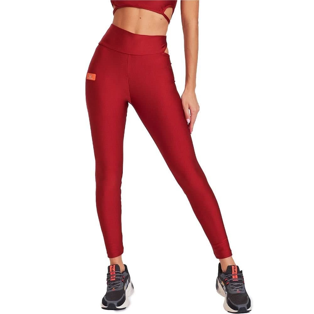 Calça Legging Caju Brasil Atlanta Vermelho Feminino Fitness