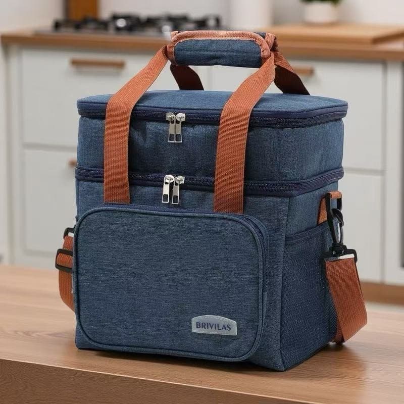 Lancheira Térmica Grande Bolsa Porta Marmita 2 Compartimentos Conserva Quente e Frio