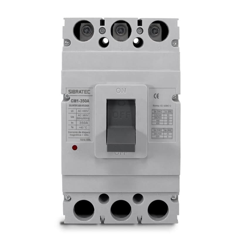 Disjuntor Caixa Moldada Tripolar 350A 85Ka