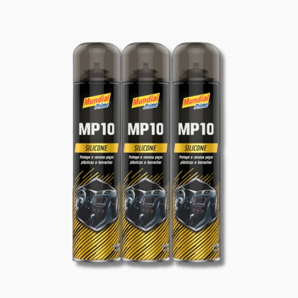 Kit C/3 Silicone Spray Borracha,Plástico,Painel Carro Tutti Fruti - Mundial Prime 300ml