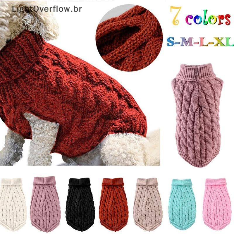 [LightOverflow] Camisola Roupa De Cachorro Suéter Para Gatos Cães Pequenos Colete Casaco [BR]