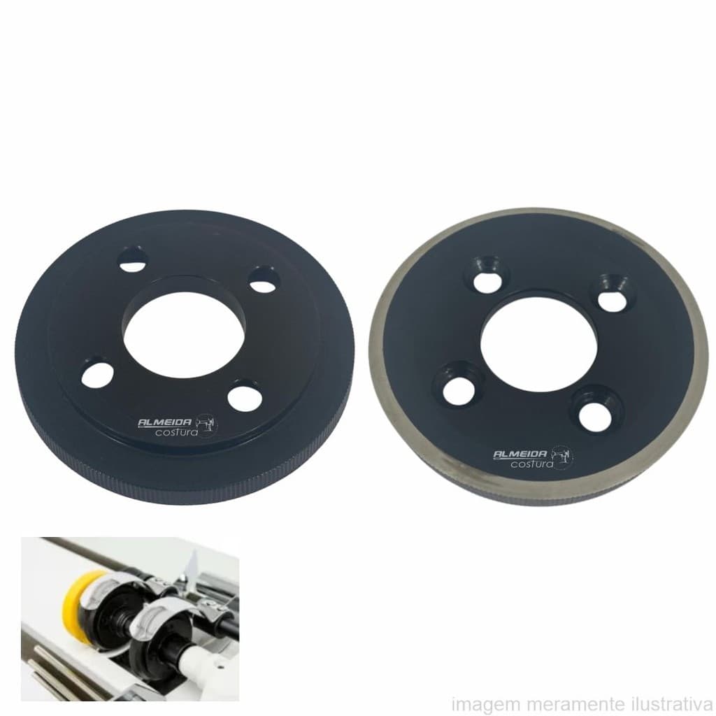 CONJUNTO DE DISCO DE CORTE PARA MÁQUINA DE CORTAR VIÉS DE 02 FACAS - SÉRIE 802