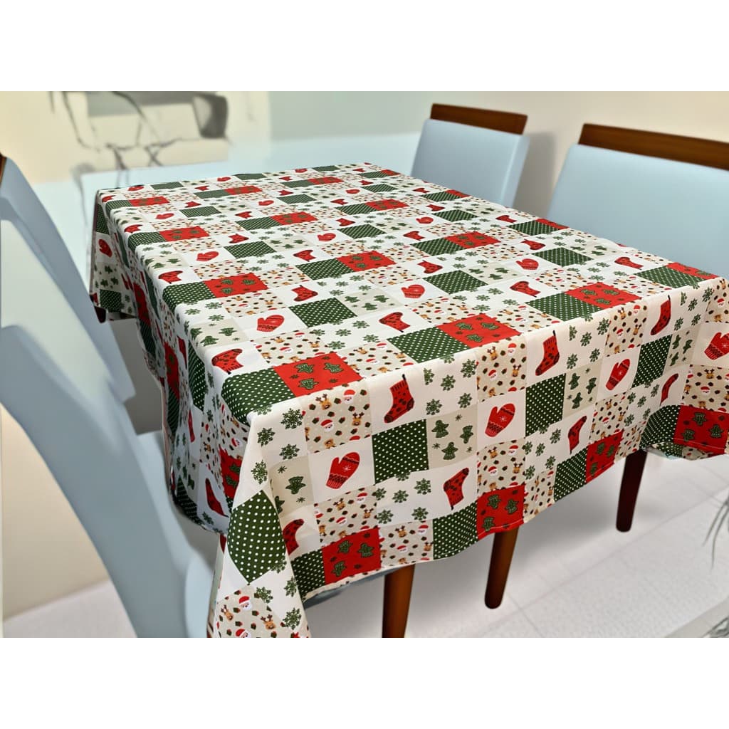 Toalha De Mesa Oxford Natal Papai Noel 140x350 Nao Amassa
