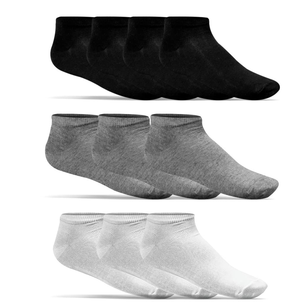 Par de Meia Cano Curto Unissex Básica 39 a 43 - KIT 10 PARES