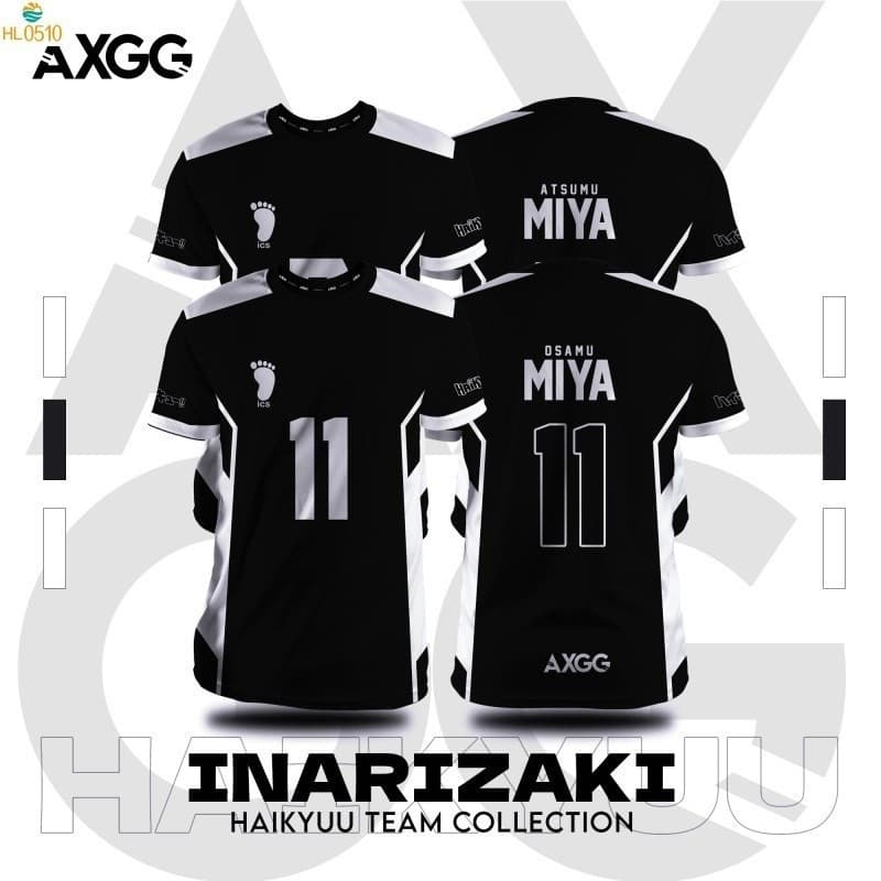 [] Camiseta AXGG Anime'haikyuu Inarizaki Sublimação De Vôlei Personalize Nome E Número Para Homens Mulheres