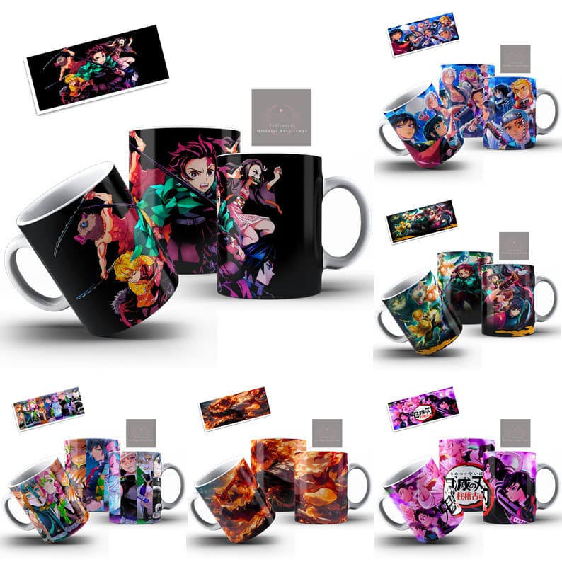 caneca personalizada anime mangá demon slayer copo personalizado xícara canecas presente café MOD1