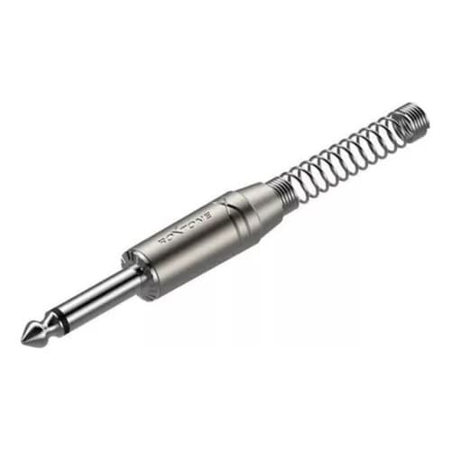 Conector Plug P10 Mono Niquelado Mola Rj2pp-nn Roxtone Macho Profissional Audio Cabos Som Instrument