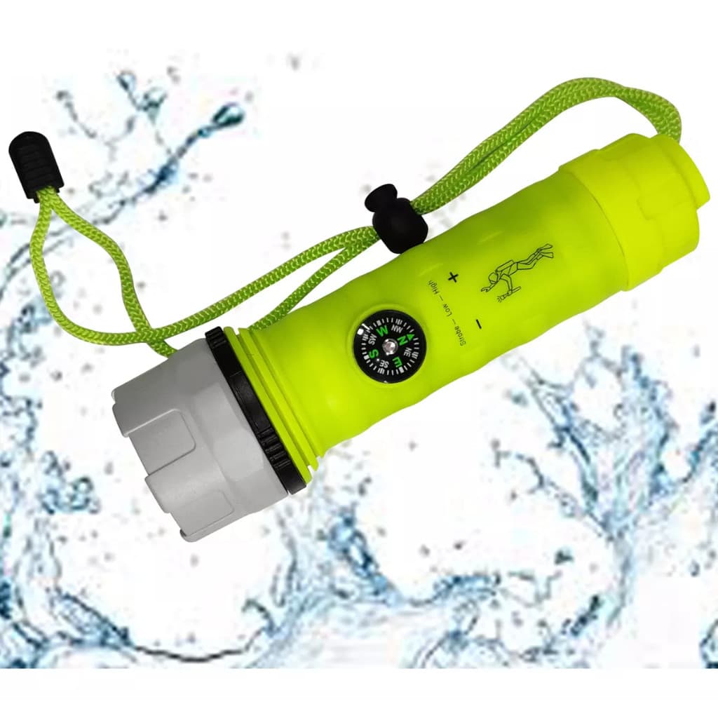 Lanterna Mergulho Subaquatica 100 Metros 300 lumes YJ-995 Profissional Profundidade Potente Pilhas