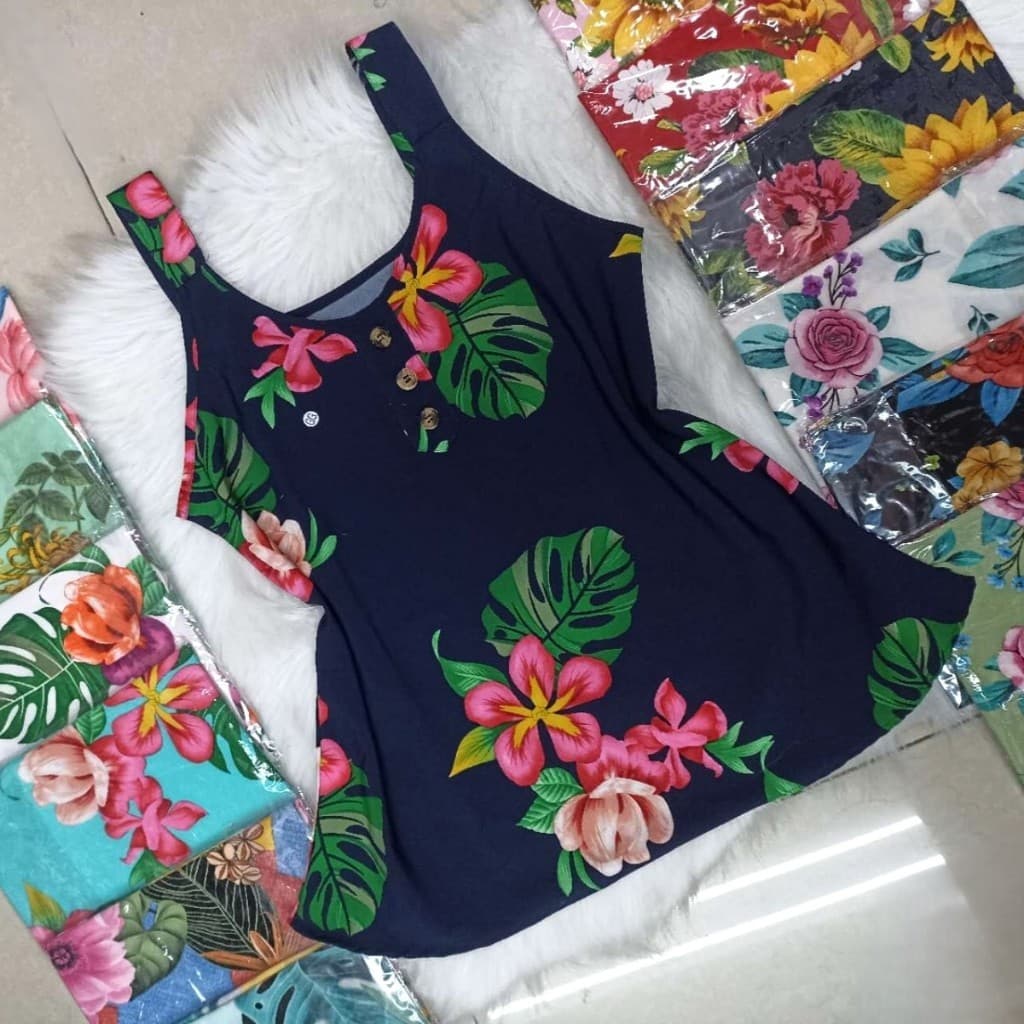 kit2 Blusa regata feminina Plus size Promoção Verão estampado e liso Fresco Confortável