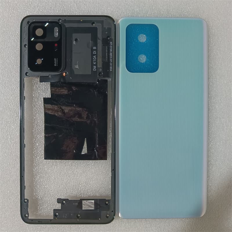 Capa Completa Para Xiaomi POCO X3 GT , Moldura Intermediária + Tampa Traseira Da Bateria , Porta Com Lente Câmera , Subs