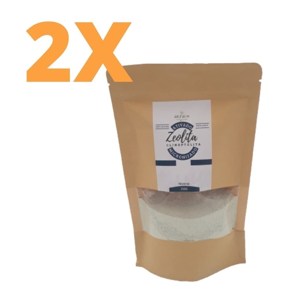 KIT 2 ZEOLITA CLINOPTILOLITA PREMIUM 250G 100% NATURAL