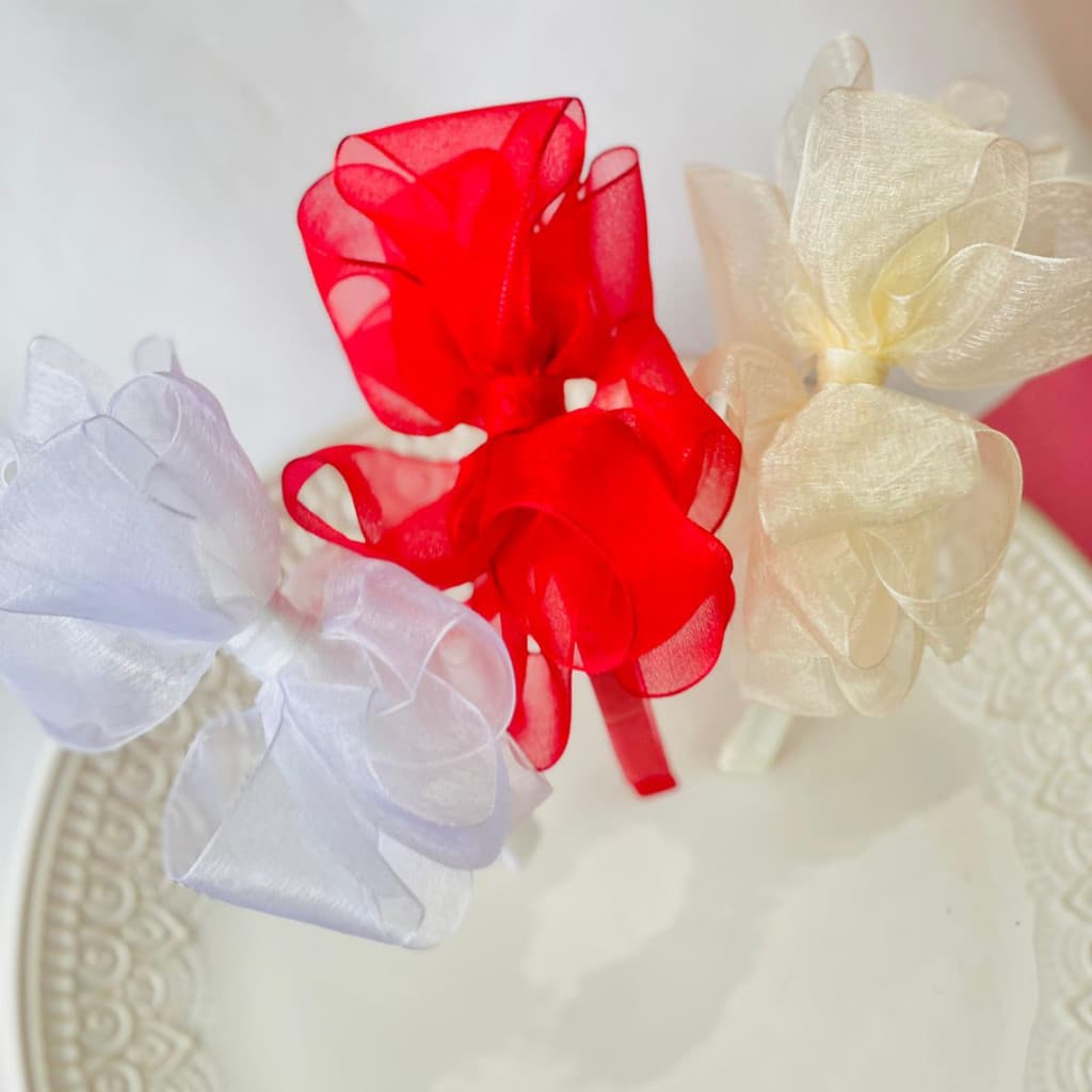 Kit 3 tiaras infantil / Tiara luxo / arco infantil/ arco de cabelo / Tiara organza lisa -BO