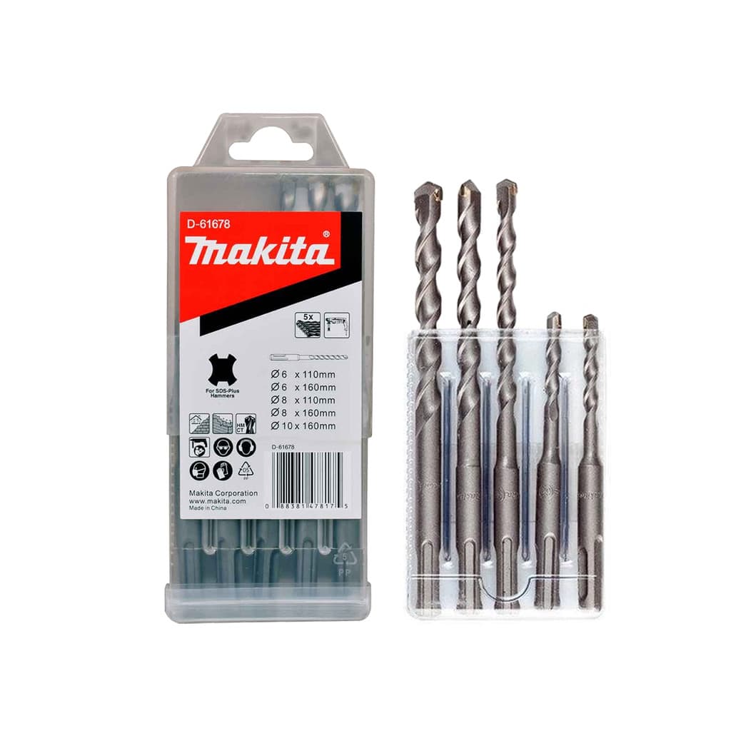 Kit Jogo de Brocas de Martelete SDS Plus Para Concreto Com 5 Brocas D-61678 - Makita