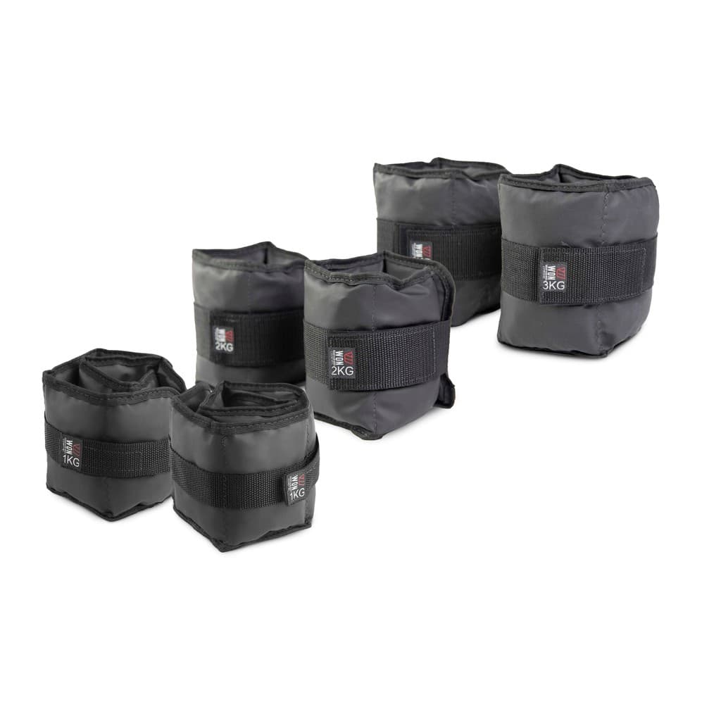 Kit Caneleiras Pares 1kg + 2kg + 3kg Won Tornozeleiras Academia Treine em Casa Funcional CrossFit
