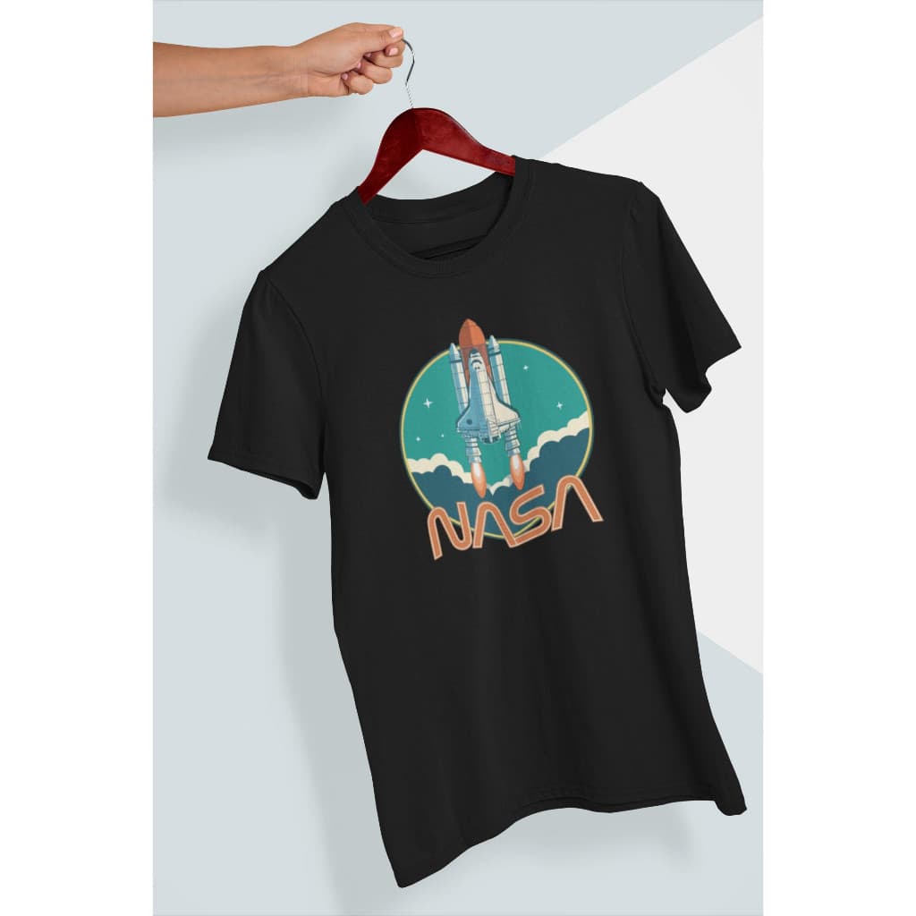 Camiseta 100% Algodão Foguete Coleção Nasa Lançamento