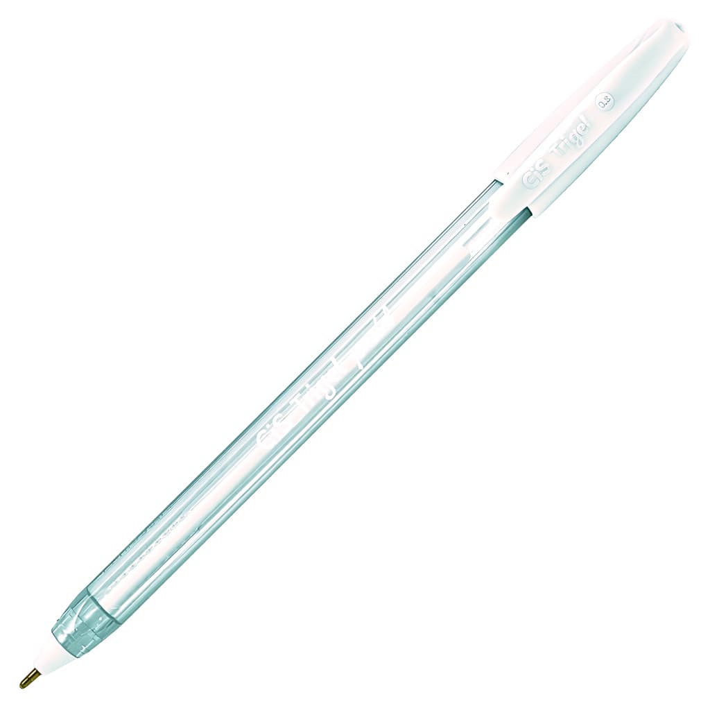 Kit 03 Canetas Gel Cis Trigel Branca 0.8mm Ponta Fina