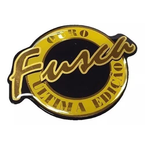 Emblema Adesivo Resinado Fusca Série Ouro Redondo