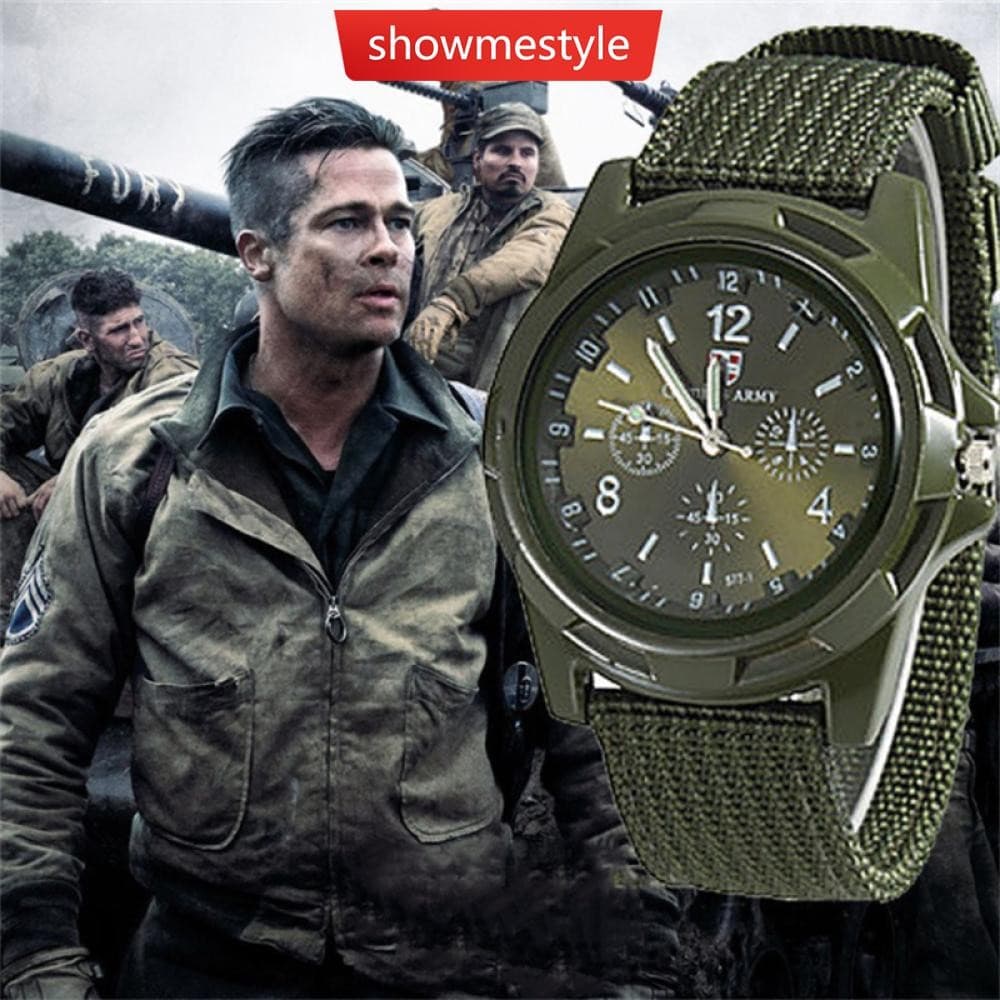 SMS Relógio Masculino De Quartzo Com Pulseira De Lona De Nylon De Pulso Esportivo Casual D7I6