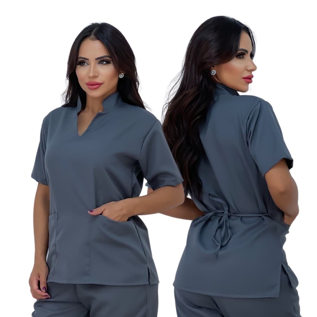 Blusa Pijama Hospitalar Scrub Clinica Oxford Toque Macio Não Amassa Varias Cores Somente a Blusa