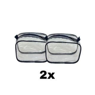 Kit com 2 MINI necessaire transparente 15X12 para viagem, maquiagem, esmalte, organizadora, multiuso