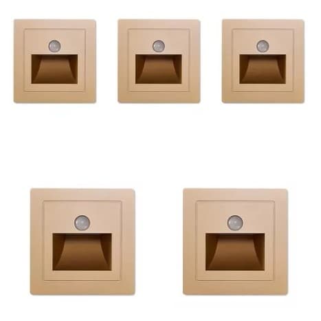 KIT 5 Balizador Lâmpada Luminária Sensor Movimento Infravermelho LED Sensor de Presença PIR - CH251