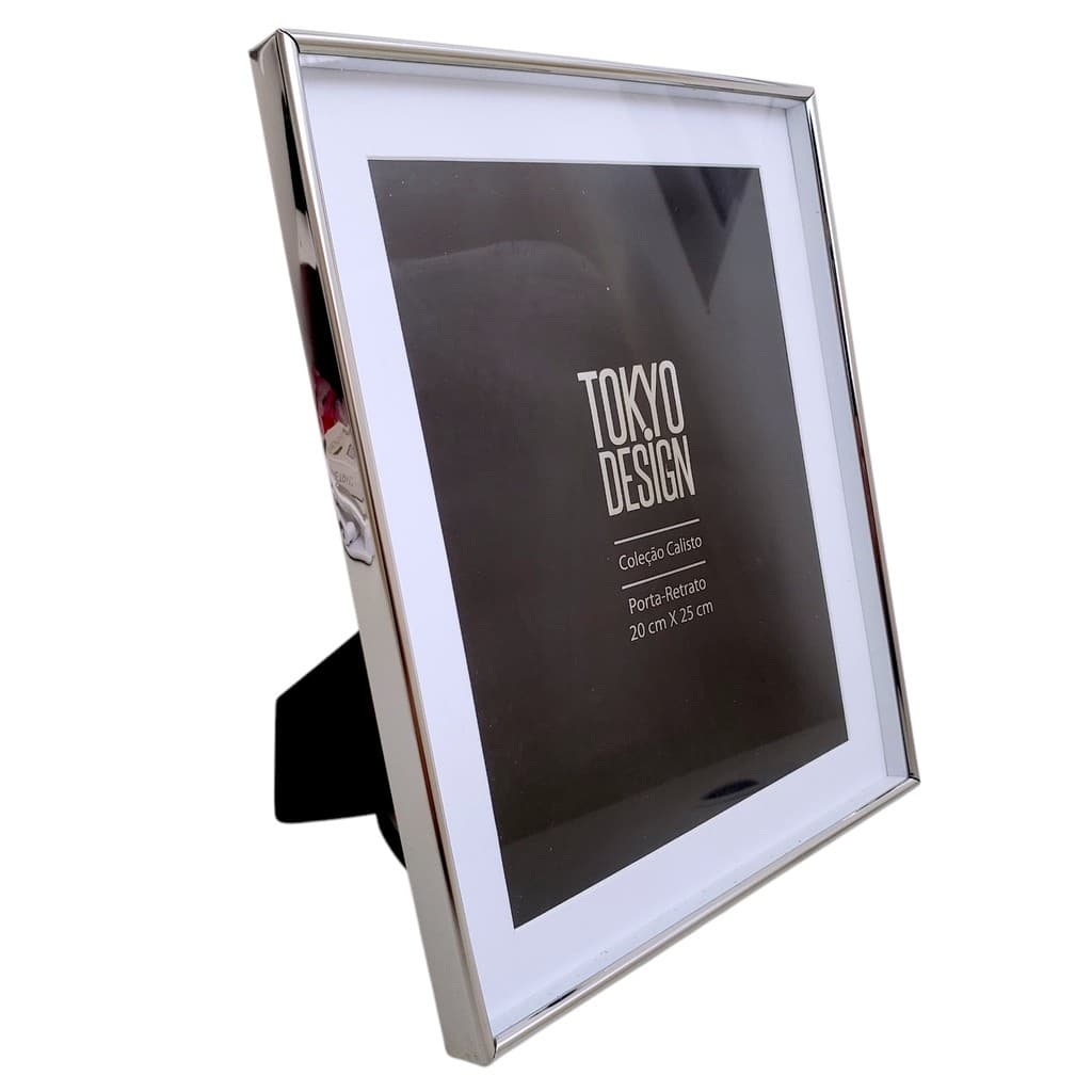 Porta Retrato Prata 20x25 Paspatur Metal Aço Inox Calisto