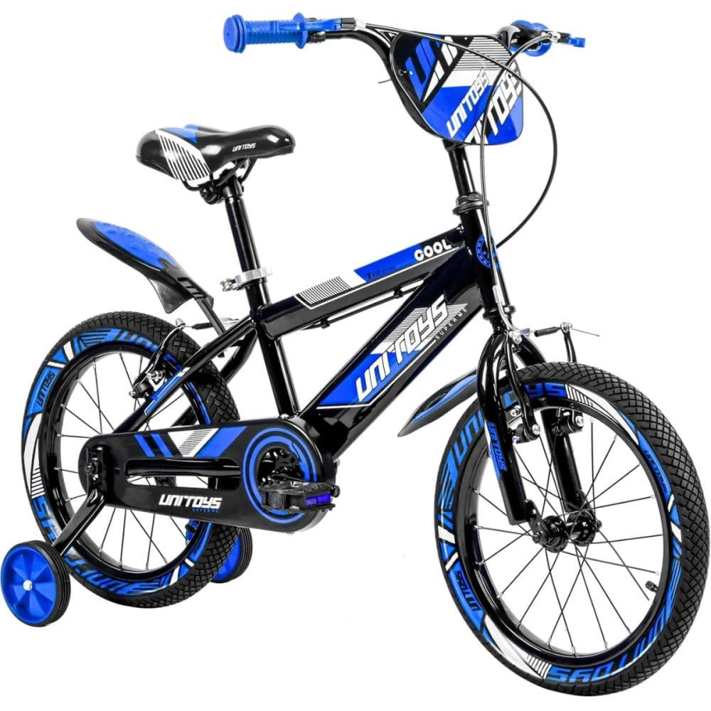Bicicleta Infantil Pro Aventura Aro 16 Com Rodinhas Freio V-Brake de fácil acionamento Menino Menina - Azul