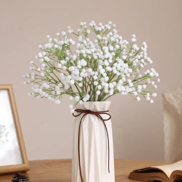 kit 10 Galho Gypsophila Artificial 62cm Branco - Decoração Casamentos e Festas