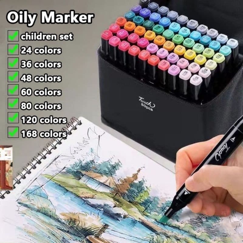 24Cores Caneta Marcadora Com Ponta Dupla/Pintura De Arte/Aquarela/Material Escolar/Escritório