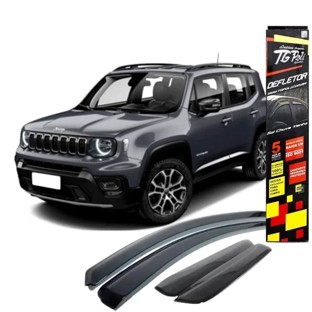 Calha de Chuva Defletor Slim Interiça Renegade 2015 a 2025 4 Portas Tg.poli (33.001)