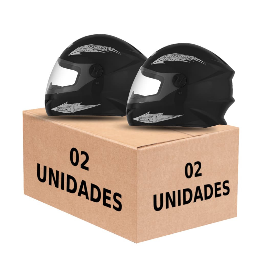 Kit 02 Capacetes Pro Tork New Liberty 4 Solid Fechado Esportivo Masculino Feminino Conjunto Par Casal Namorado