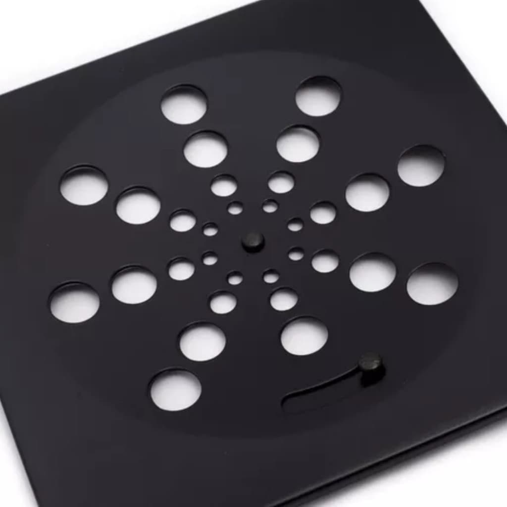 Ralo Grelha Inox Quadrado Preto Fosco 10cm X 10cm
