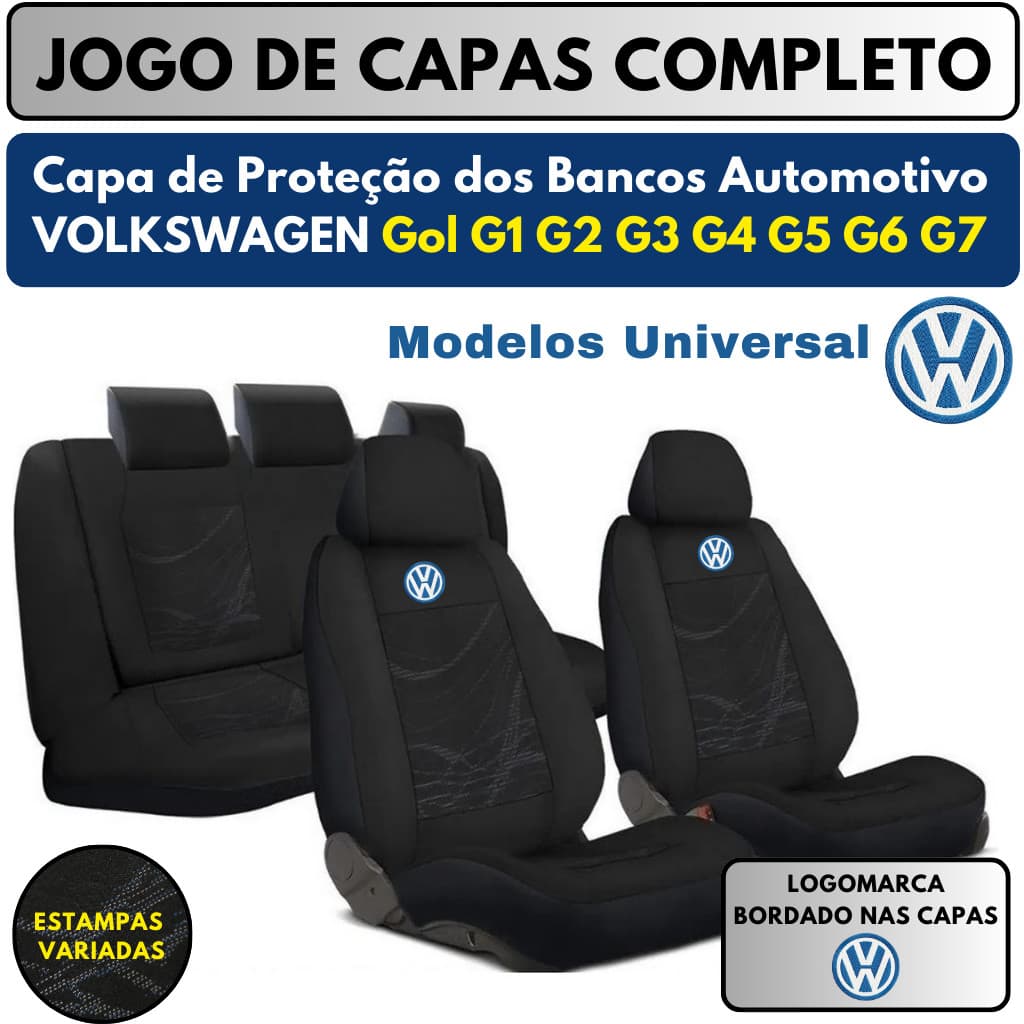 Capa de Banco Automotivo Volkswagen Tecido Grosso Carro VW GOL Gol G2-G3-G4-G5-G6-G7
