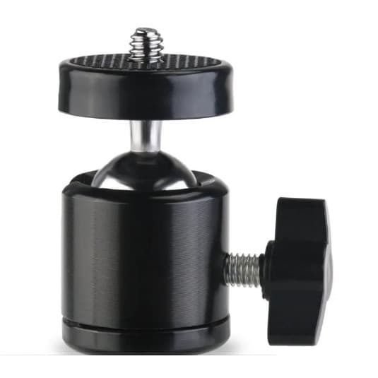 Mini Cabeça De Tripé Ball Head 1/4 Metal Para Tripé Led Reclinável
