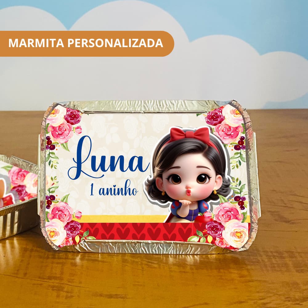 60 Marmitinha Personalizada BRANCA DE NEVE BABY | Lembrancinha