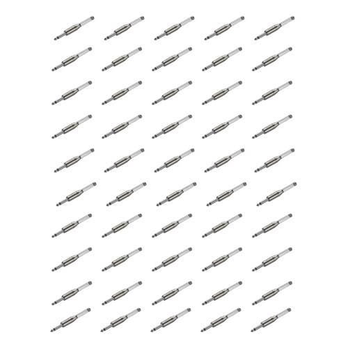 50 Plugs Roxtone P10 Mono Niquelado Macho Conector Latão Kit Som Profissional Guitarra Violão mesa