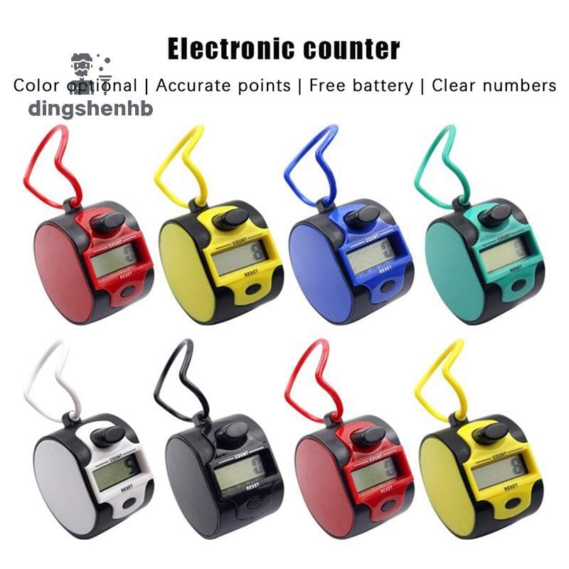 dingshenhb Contador De Contagem Mão Malha Linha Clickers 5 Dígitos Número Manual Portátil LCD Eletrônico Esportes Ferram