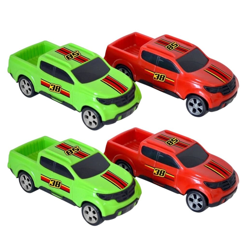 Kit 4 Brinquedos Carrinho Pickup Caminhonete Atacado Doação Brincadeira de Transporte Infantil
