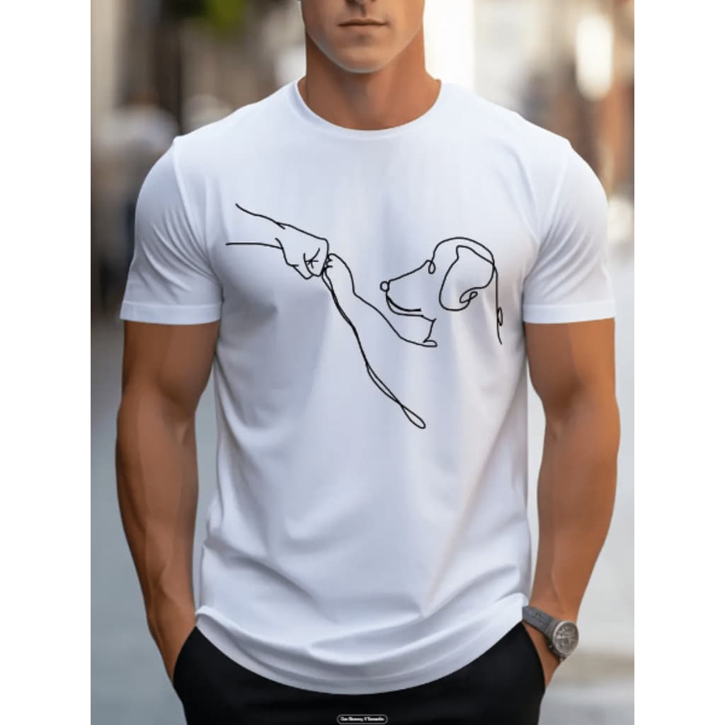 Camiseta Algodão Cachorro Parceiro Dog Gola redonda verão top masculino unisex