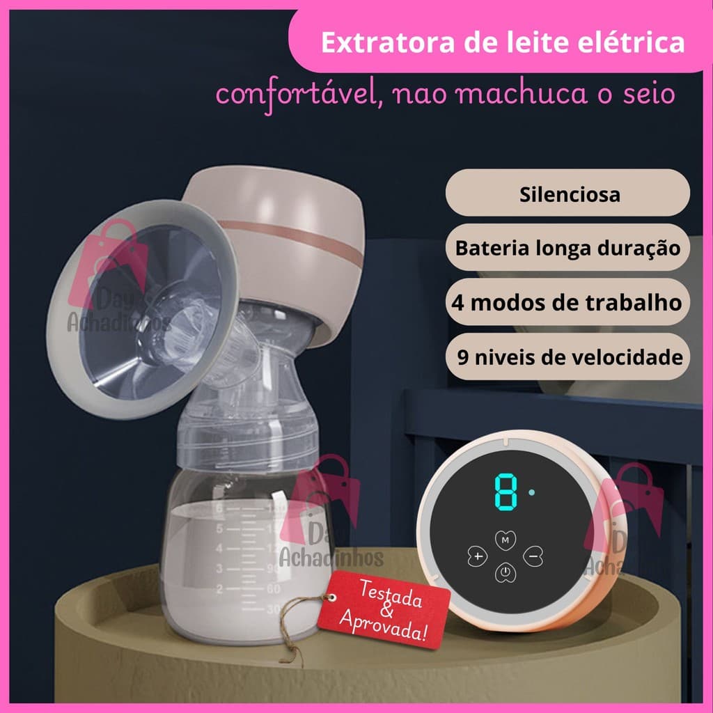 Bomba tira-leite elétrica Sem dor Alta potencia de sucção integrada Silenciosa Massageador Portátil