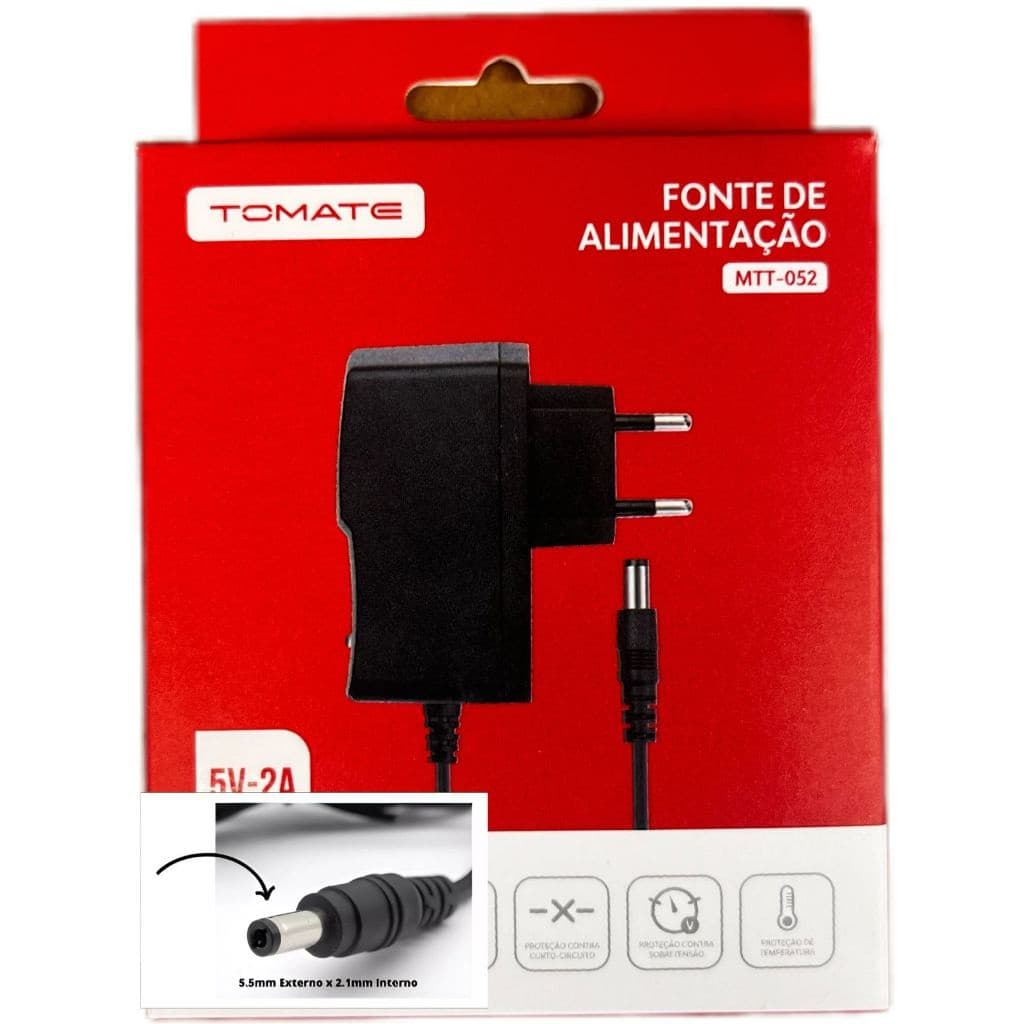 fonte de  bivolt 5v 2a para tv box 2A Original Tomate