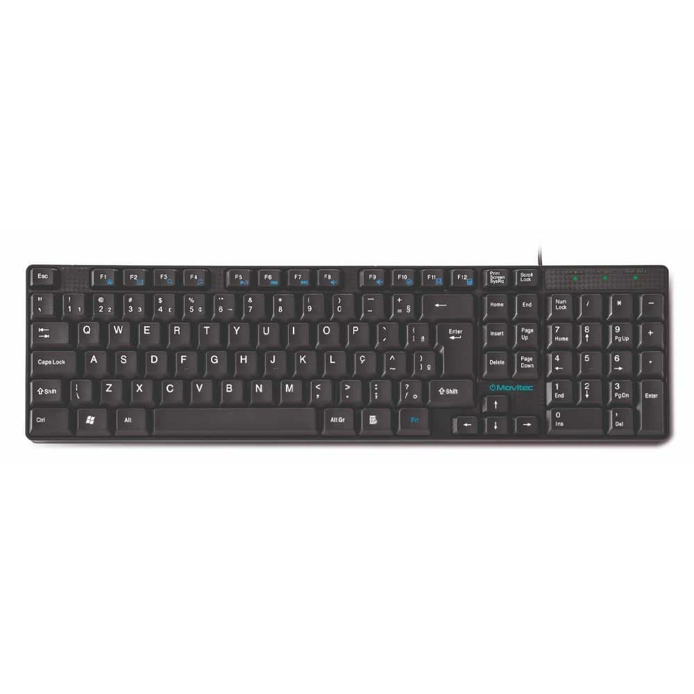 Teclado Movitec QWERTY português Brasil cor preto