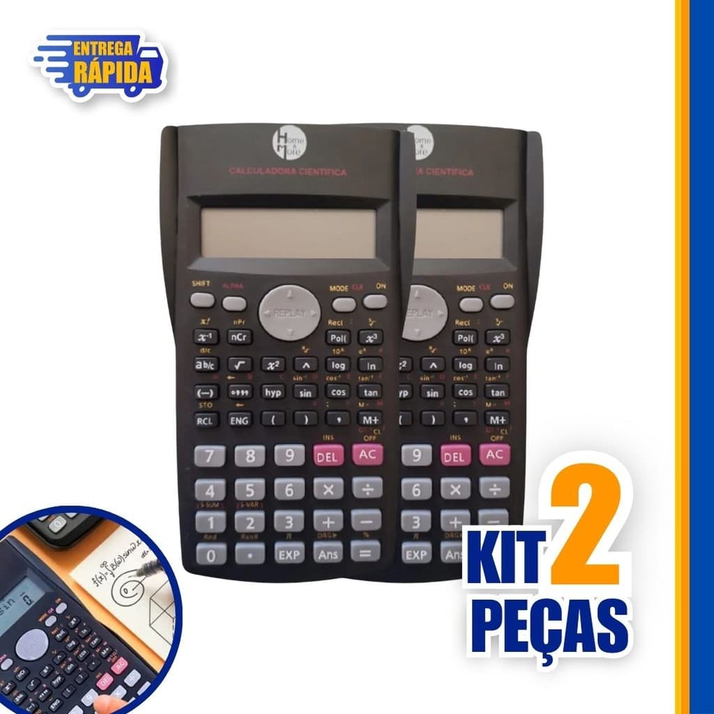 2 UNID Calculadora Científica Com 240 Funções P/ Escola e Faculdade Escritorio Equipamentos Escolar