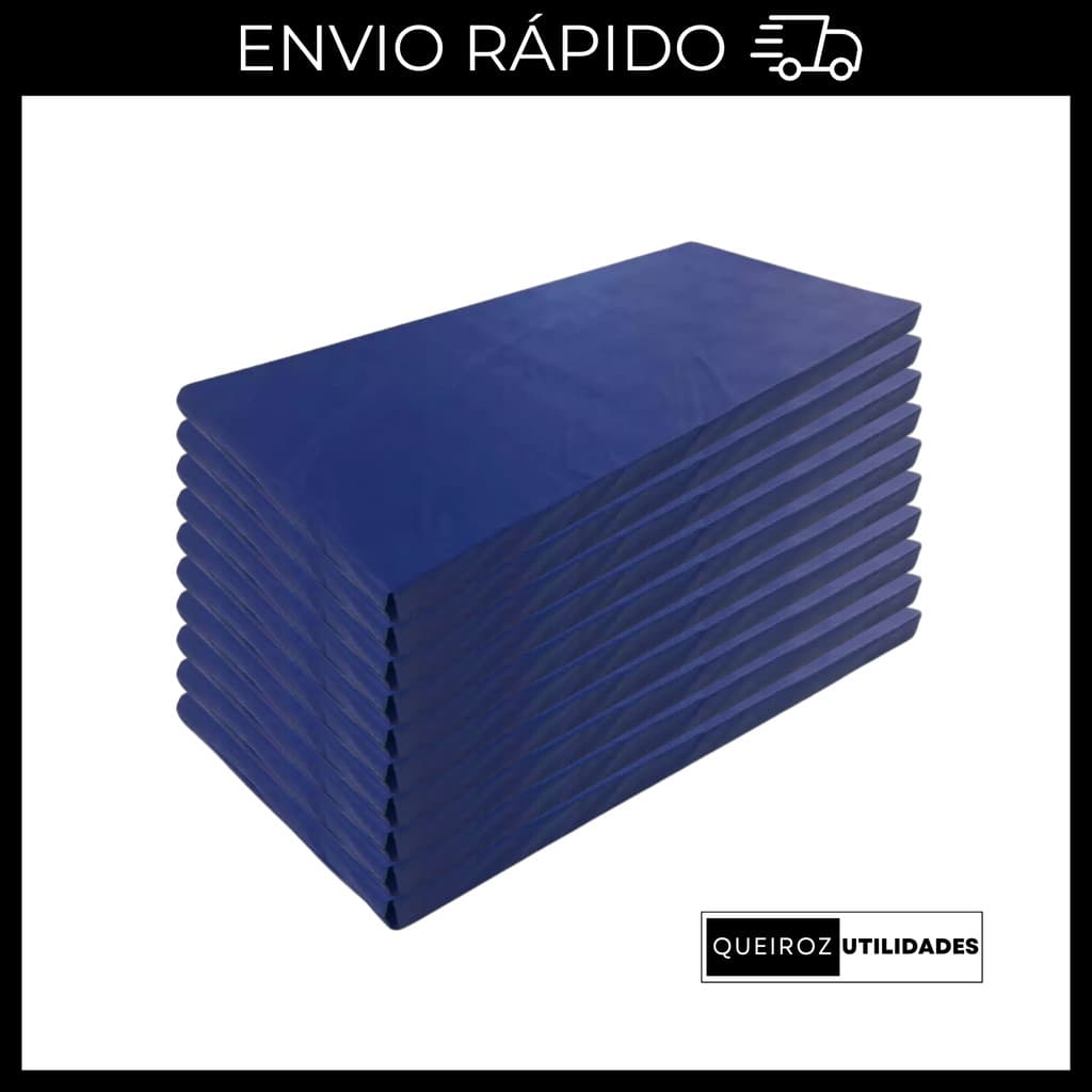 KIT 10 COLCHONETES AZUL ACADEMIA / YOGA / PILATES / ACADEMIA / ESPUMA