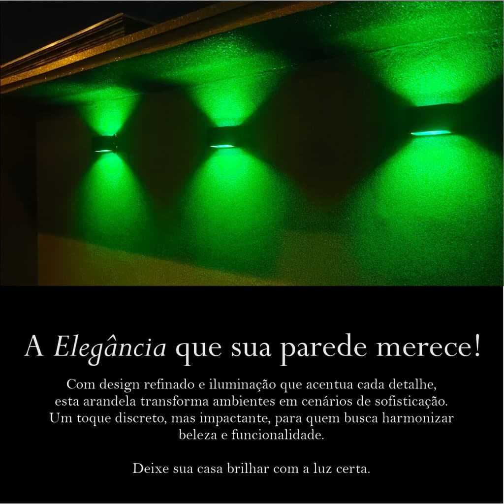 1 Arandela Externa De Parede Muro Com Lâmpada Led - Bivolt